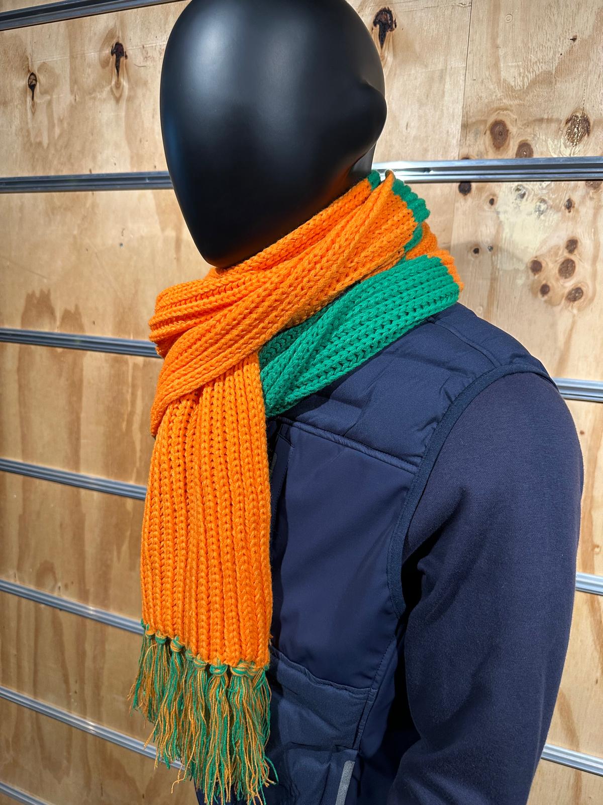 Wintersjaal Groen- Oranje