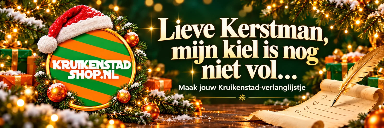 Kruikenstadshop in kerststijl